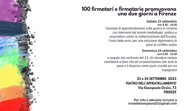 Lottiamo per la pace e il disarmo perché